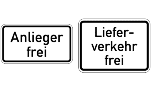 Manchmal darf eine Fahrradstraße durch Anlieger und den Lieferverkehr mit Kraftfahrzeugen befahren werden.