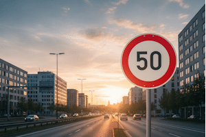 Auf einer Kraftfahrstraße liegt die Höchstgeschwindigkeit innerorts bei 50 km/h.