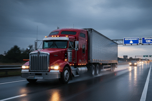 Die zulässige Höchstgeschwindigkeit für LKW auf Kraftfahrstraßen liegt außerorts bei 80 km/h.